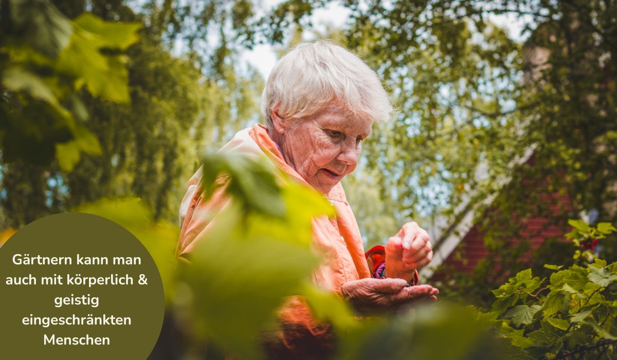 Gartenarbeit mit Senioren die körperlich, geistig eingeschränkt sind